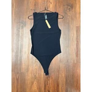 SKIMS CLING MATTE Boatneck Bodysuit - Obsidian Size XS NWT #1478